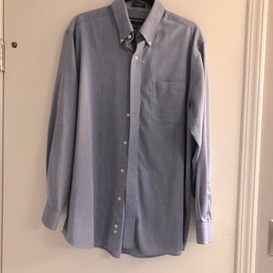 Button down light denim blue  front pocket shirt.